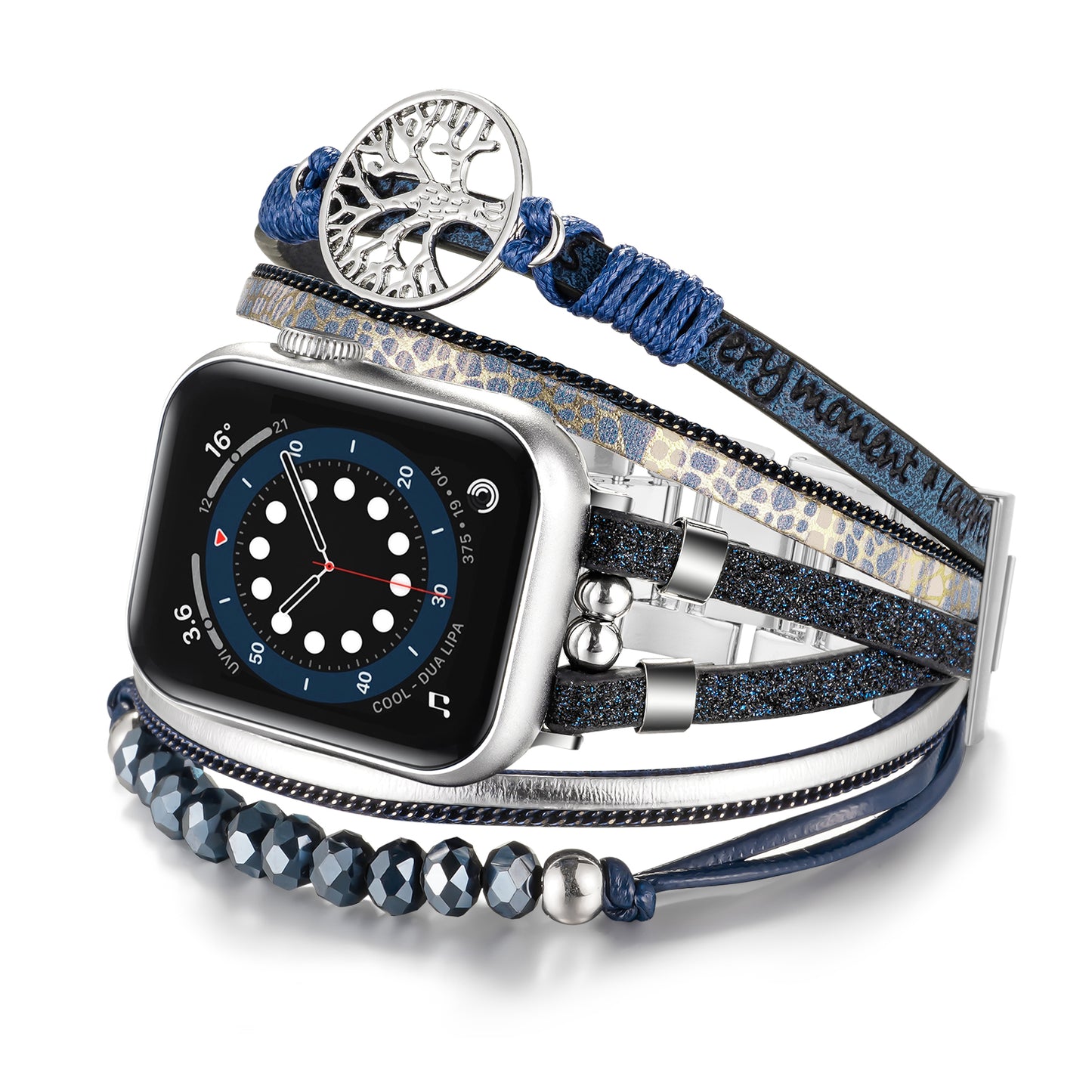 SKIMEMRY Boho Watch Band for Apple Watch Compatible with Apple Watch 38mm 40mm 41mm 42mm 44mm 45mm 46mm, Multilayer Wrap Strap Bracelet for iWatch Series 10 9 8 7 6 5 4 3 2 1 SE