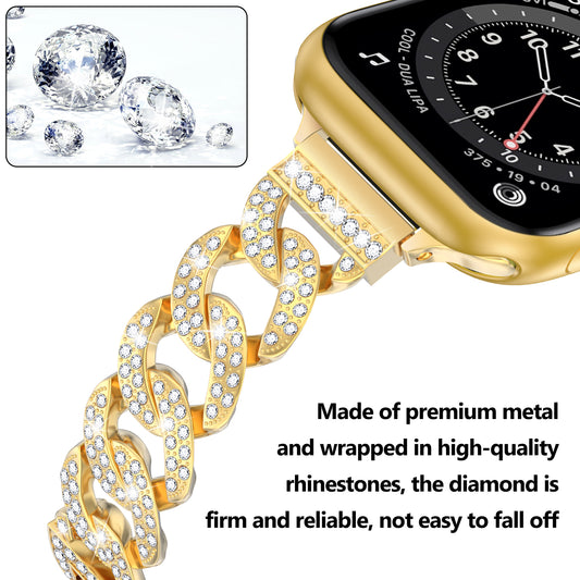 Cowboy Chain Dressy Watch Band Compatible with Apple Watch Series 1-10 SE SE2 (38/40-42/44-46/49mm)