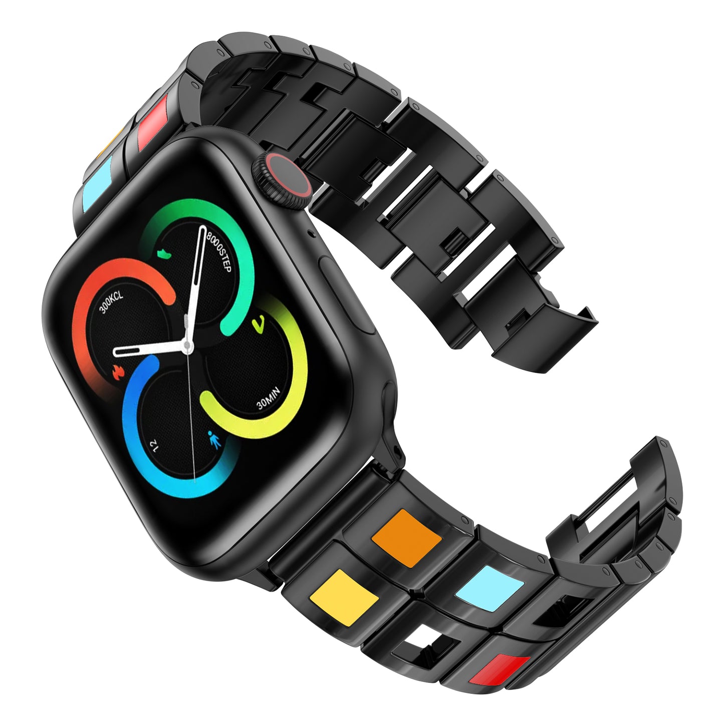 Skimemry Color Stone Watch Bands Compatible with Apple Watch 41mm 38mm 40mm 42mm 44mm 45mm 46mm, Stainless Steel Watch Band Bracelet for Iwatch Band for Series 10 9 8 7 6 5 4 3 2 1