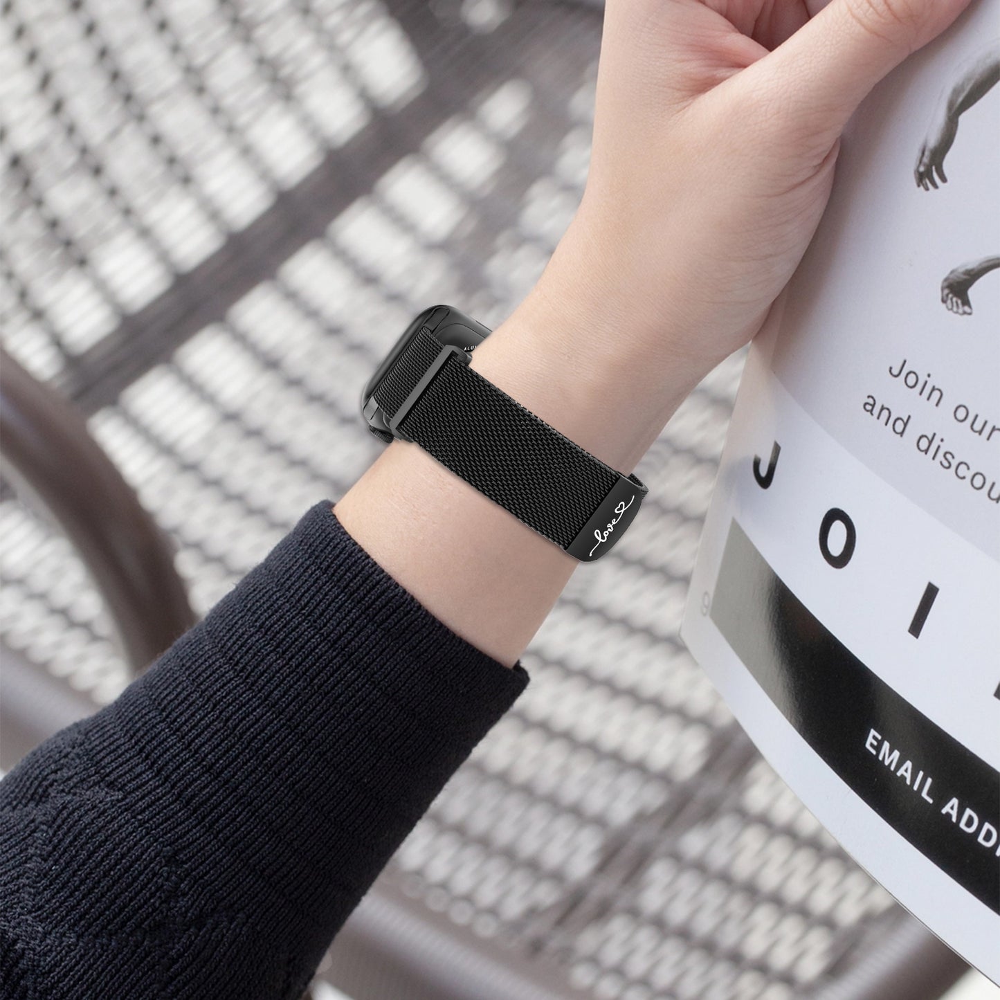 Milanese Stainless Steel Band Compatible with Apple Watch Band 38mm 40mm 41mm 42mm 44mm 45mm 49mm Magnetic Loved Mark Clasp Mesh Cute Watch Band for iWatch Ultra 2 Ultra Series 10 9 8 7 6 5 4 3 2 1 SE