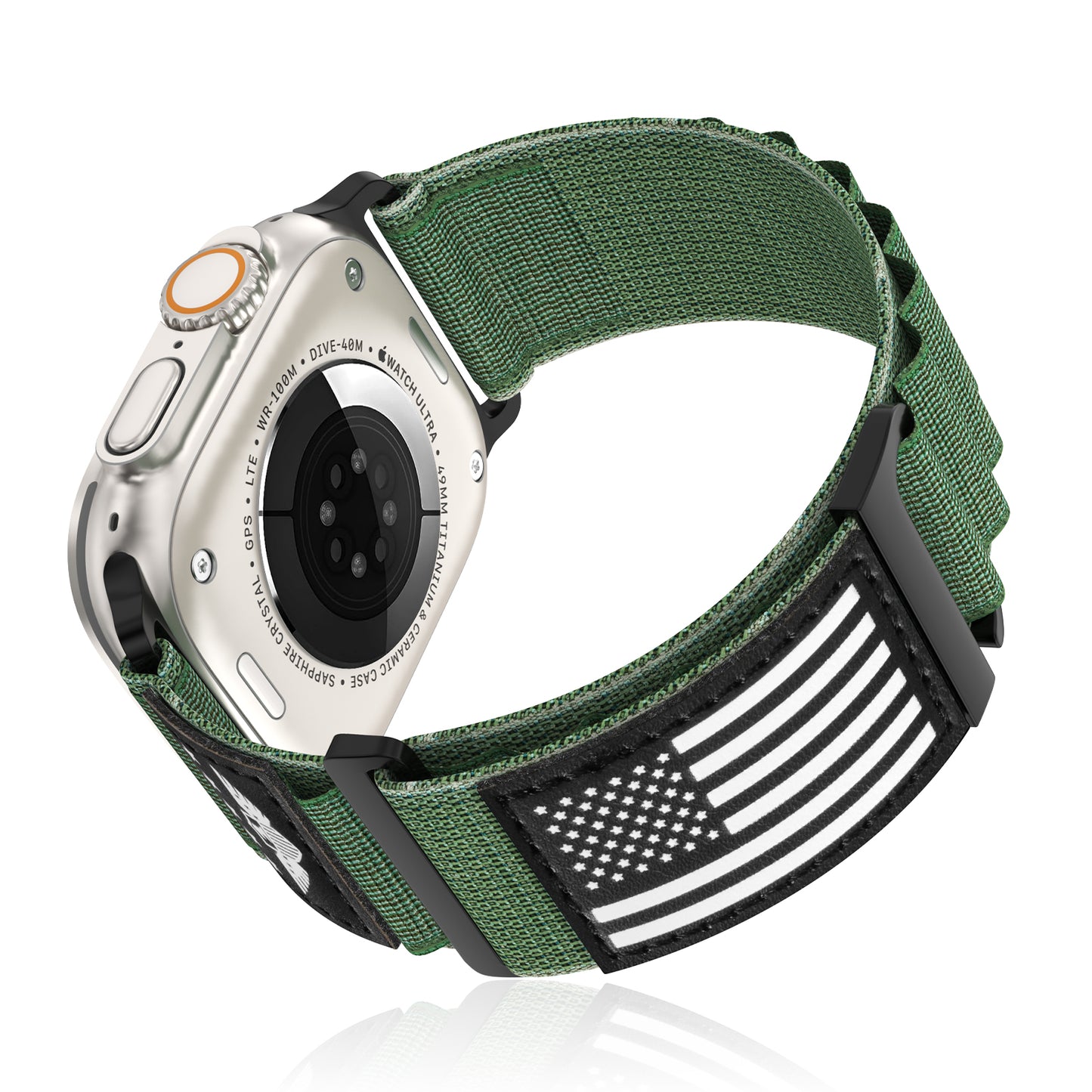 Flag Alpine Loop Nylon Watch Band Compatible with Apple Watch Ultra/Ultra 2 Series 10/9/8/7/6/5/4/3/2/1 SE Breathable Sport Flag iWatch Wristband for Apple Watch 49/46/45/44/42/41/40/38mm