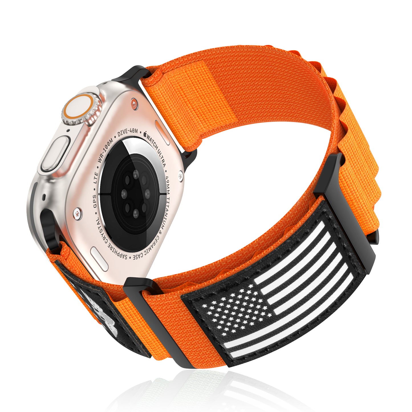 Flag Alpine Loop Nylon Watch Band Compatible with Apple Watch Ultra/Ultra 2 Series 10/9/8/7/6/5/4/3/2/1 SE Breathable Sport Flag iWatch Wristband for Apple Watch 49/46/45/44/42/41/40/38mm
