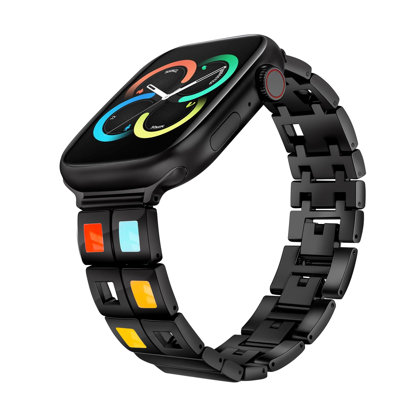 Skimemry Color Stone Watch Bands Compatible with Apple Watch 41mm 38mm 40mm 42mm 44mm 45mm 46mm, Stainless Steel Watch Band Bracelet for Iwatch Band for Series 10 9 8 7 6 5 4 3 2 1