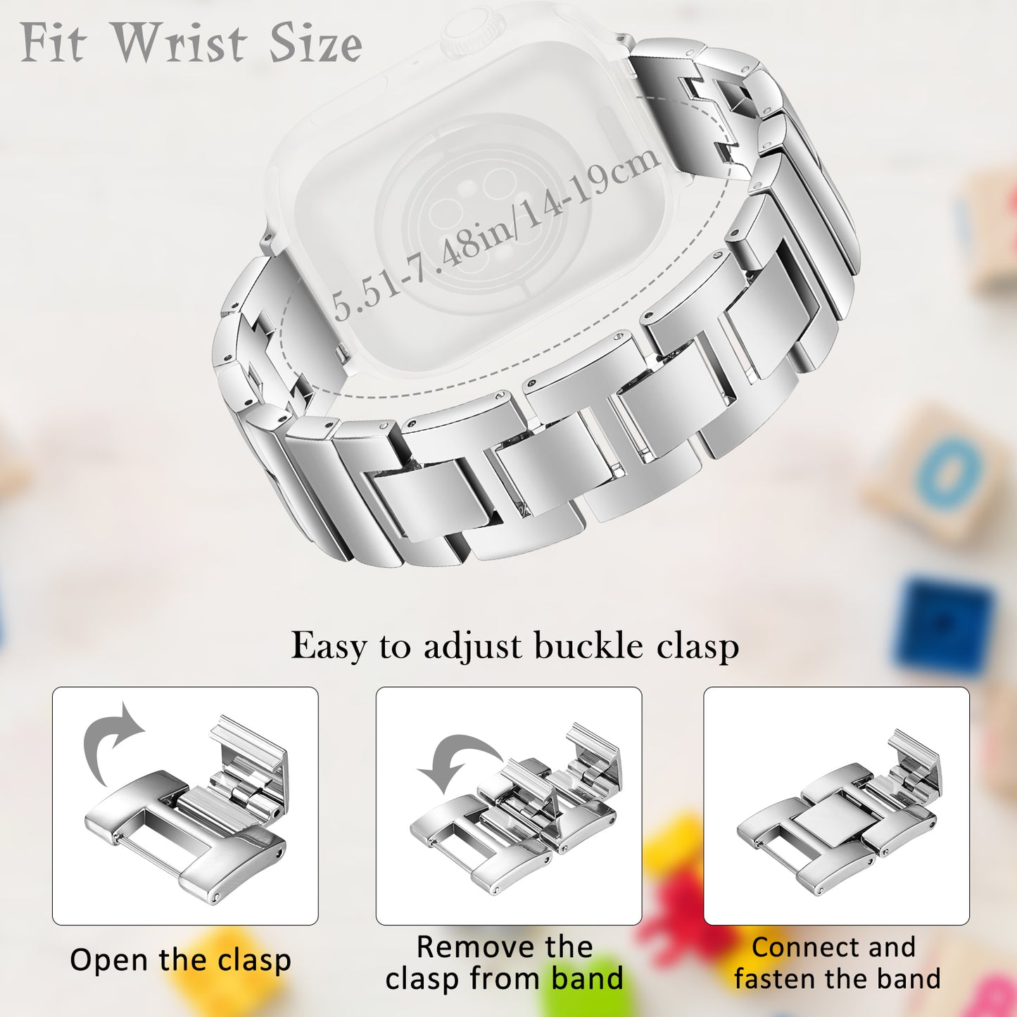 Skimemry Color Stone Watch Bands Compatible with Apple Watch 41mm 38mm 40mm 42mm 44mm 45mm 46mm, Stainless Steel Watch Band Bracelet for Iwatch Band for Series 10 9 8 7 6 5 4 3 2 1