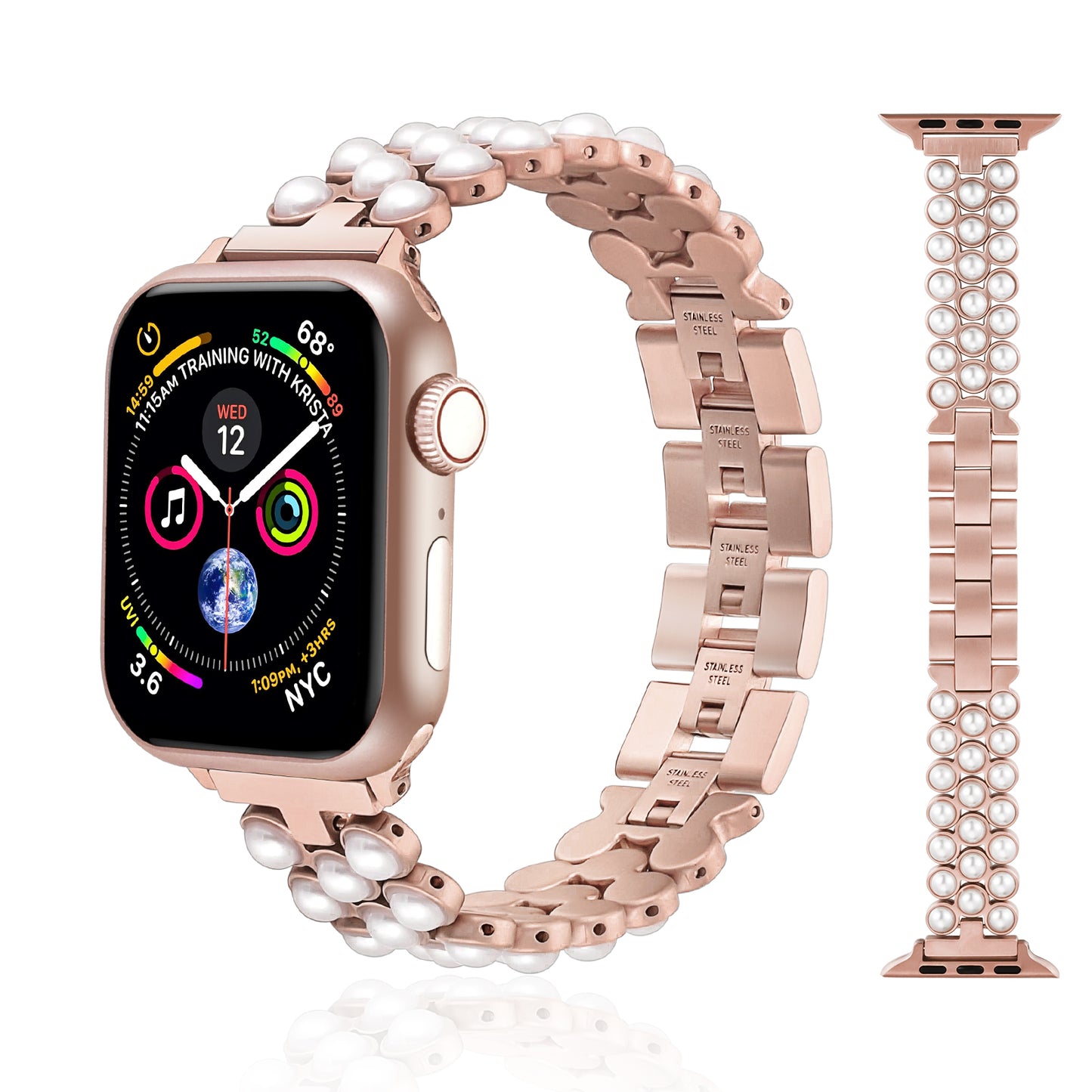 Pearl Watch Band Compatible with Apple Watch Series 1-10 (38/40-42/44-46/49mm)
