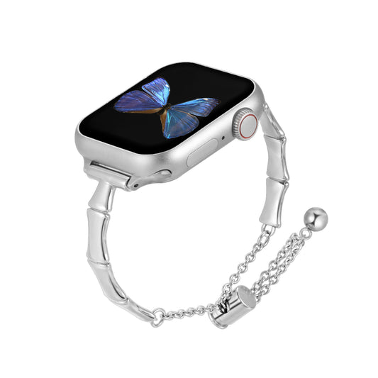 Bamboo Stainless Steel Watch Band Compatible with Apple Watch Band (38/40-42/44-46/49mm)