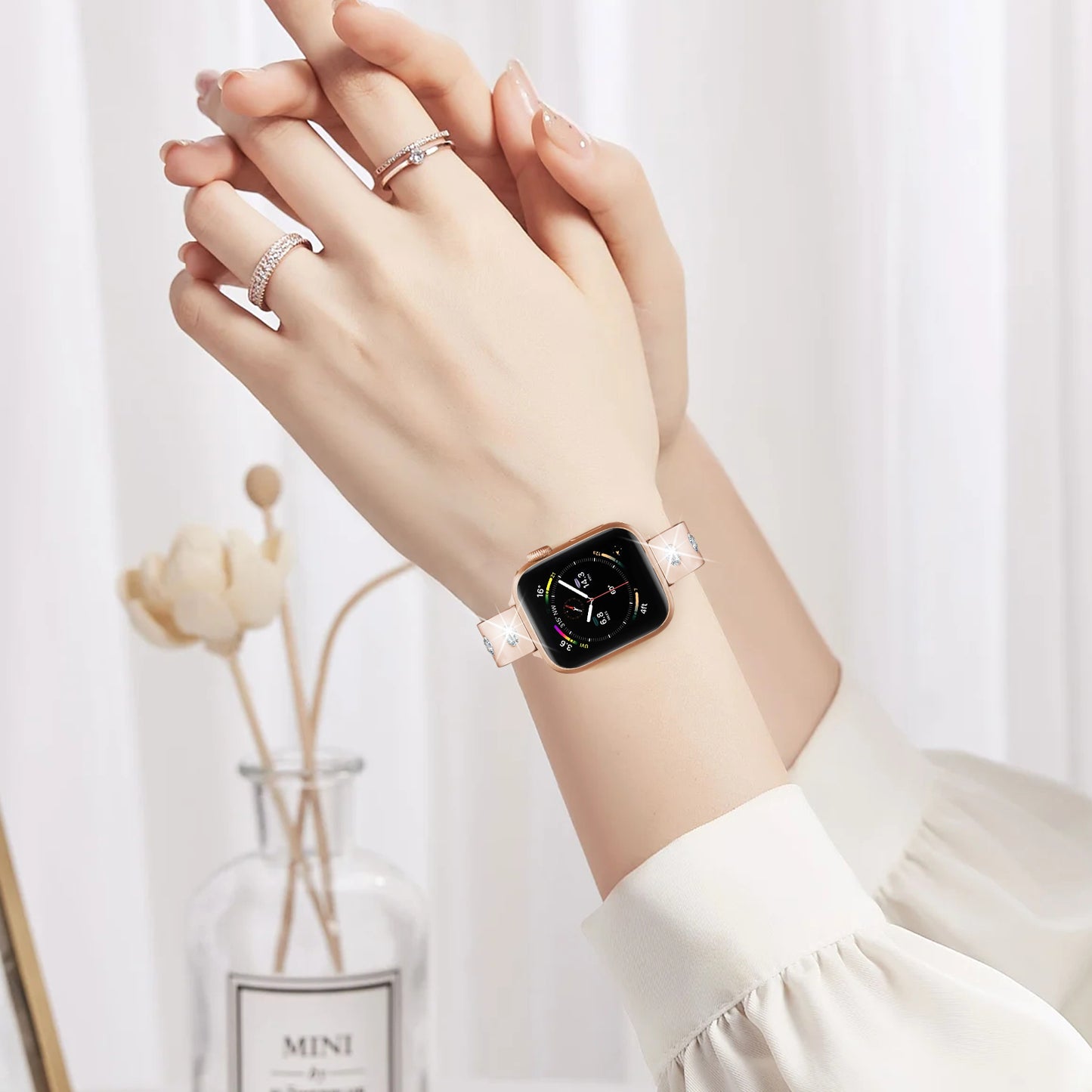 Fancy Dress Diamond Watch Band With Apple Watch  (38/40-42/44-46/49mm)