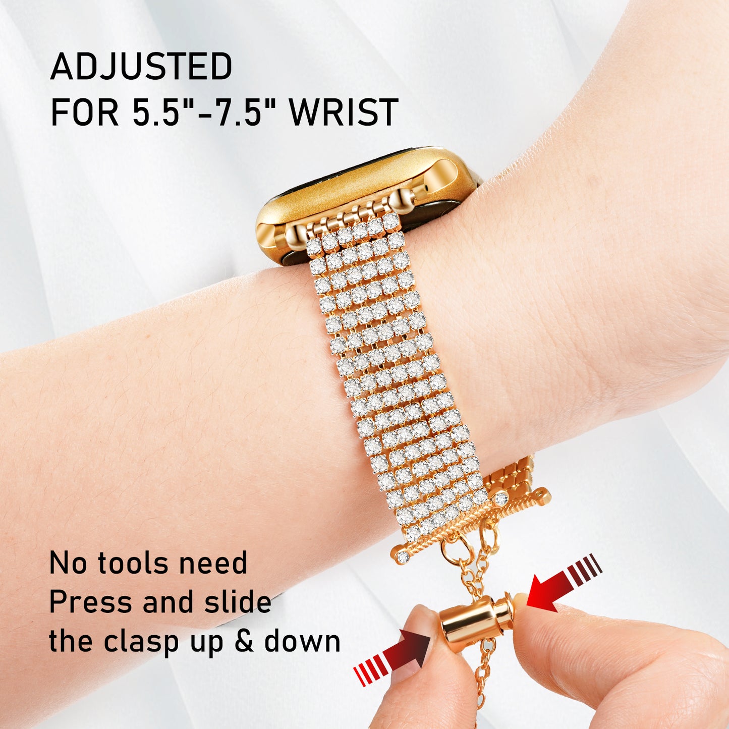 Silver Apple Watch Bands for Women Compatible with Apple Watch Series 1-10 (38/40-42/44-46/49mm)