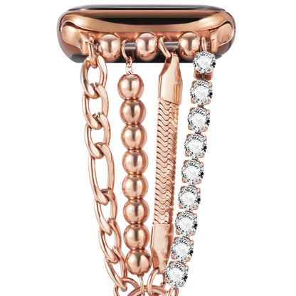 Skimemry Women’s Slim Gold Stainless Steel Chain Band Compatible with Apple Watch Series 1–10/SE (38/40-42/44-46mm)