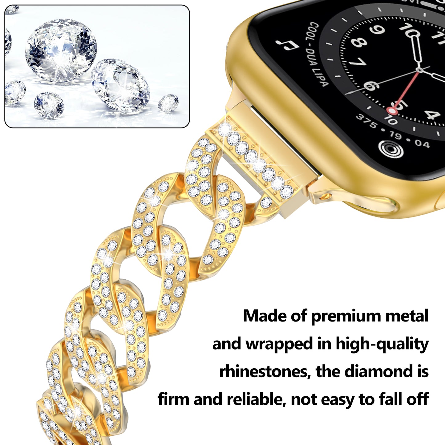 Cowboy Chain Dressy Watch Band Compatible with Apple Watch Series 1-10 SE SE2 (38/40-42/44-46/49mm)