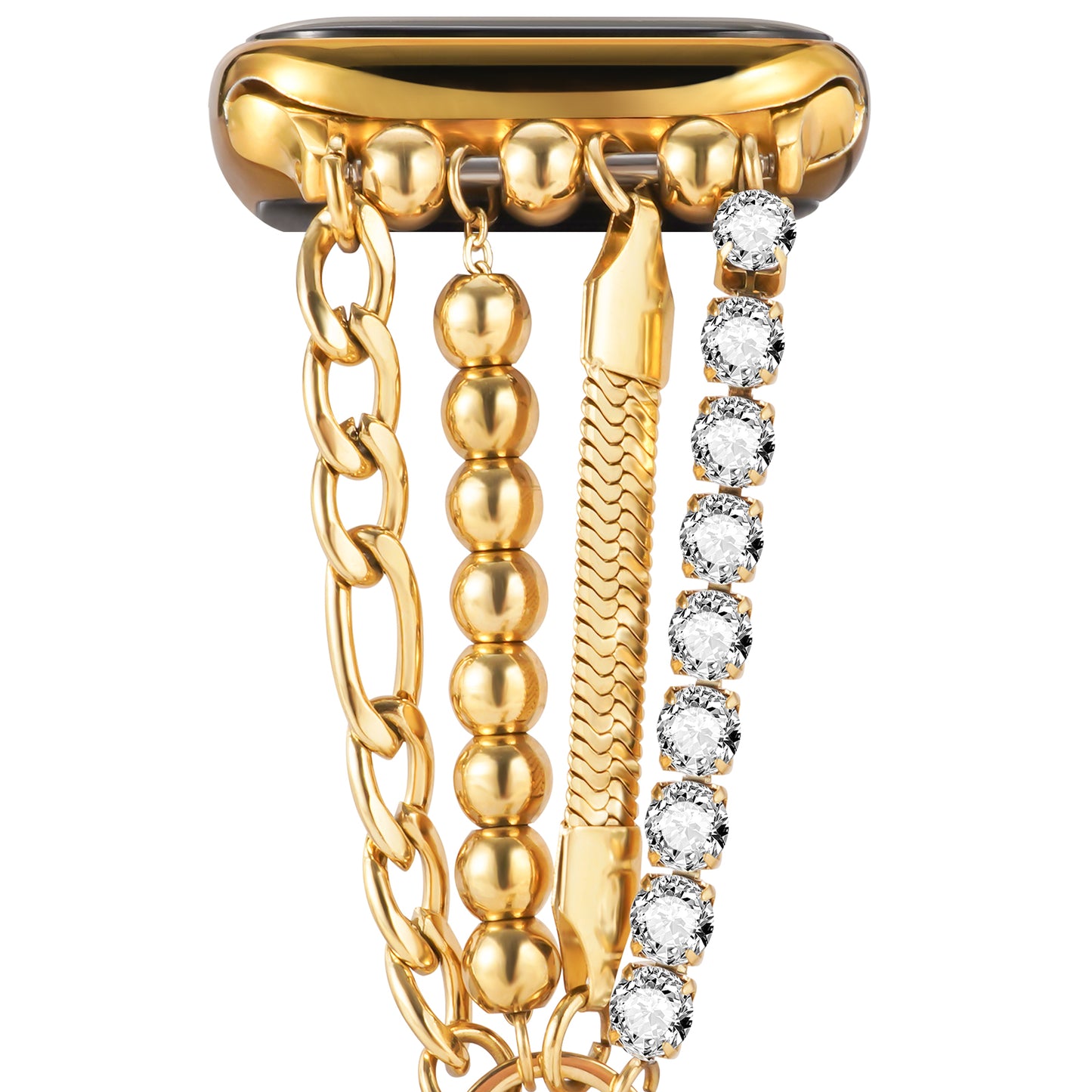 Skimemry Women’s Slim Gold Stainless Steel Chain Band Compatible with Apple Watch Series 1–10/SE (38/40-42/44-46mm)