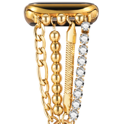 Skimemry Women’s Slim Gold Stainless Steel Chain Band Compatible with Apple Watch Series 1–10/SE (38/40-42/44-46mm)