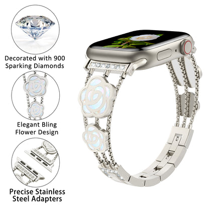 Flower Watch Band Compatible with Apple Watch Series 1-10 (38/40-42/44-46/49mm)