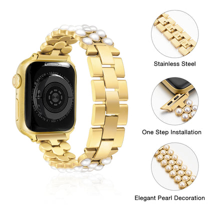 Pearl Watch Band Compatible with Apple Watch Series 1-10 (38/40-42/44-46/49mm)