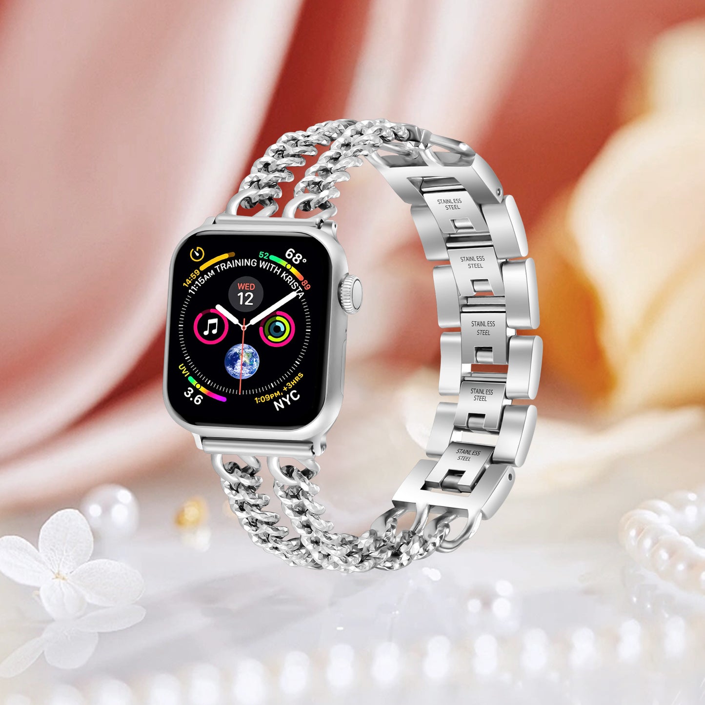Stainless Steel Watch Band Compatible with Apple Watch Band (38/40-42/44-46/49mm)