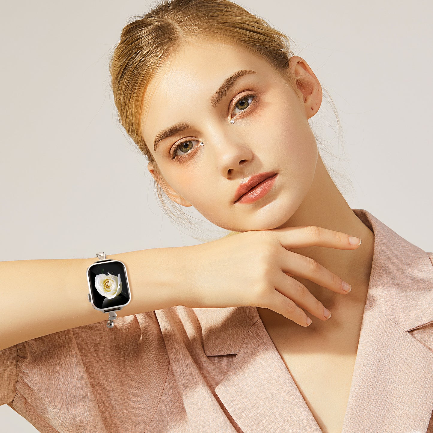 Bamboo Stainless Steel Watch Band Compatible with Apple Watch Band (38/40-42/44-46/49mm)