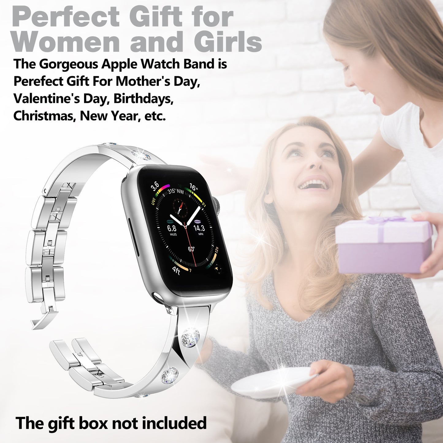 Fancy Dress Diamond Watch Band With Apple Watch  (38/40-42/44-46/49mm)