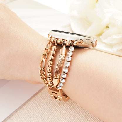 Skimemry Women’s Slim Gold Stainless Steel Chain Band Compatible with Apple Watch Series 1–10/SE (38/40-42/44-46mm)