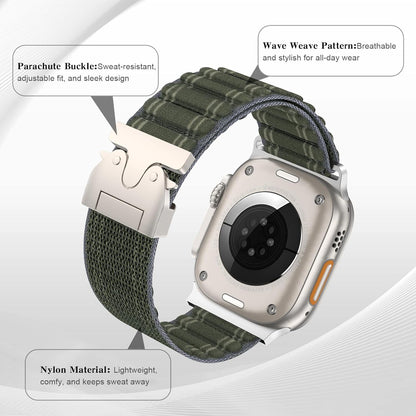Nylon Woven Watch Band for Men Compatible with Apple Watch Ultra/Ultra 2 Band 49mm 46mm 45mm 44mm 42mm 41mm 40mm 38mm Men Women, Parachute Buckle Fabric Adjustable Sport Solo Loop Watch Strap for iWatch Bands Series 10/9/8/7/6/5/4/3/2/1/SE