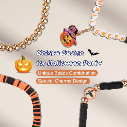 Halloween Beaded Bracelet Band Compatible with Apple Watch Band 49mm 46mm 45mm 44mm 42mm 41mm 40mm 38mm Handmade Beaded Charm iWatch Band for Apple Watch Ultra2/Ultra Series 10/9/8/7/6/5/4/3/2/1 SE