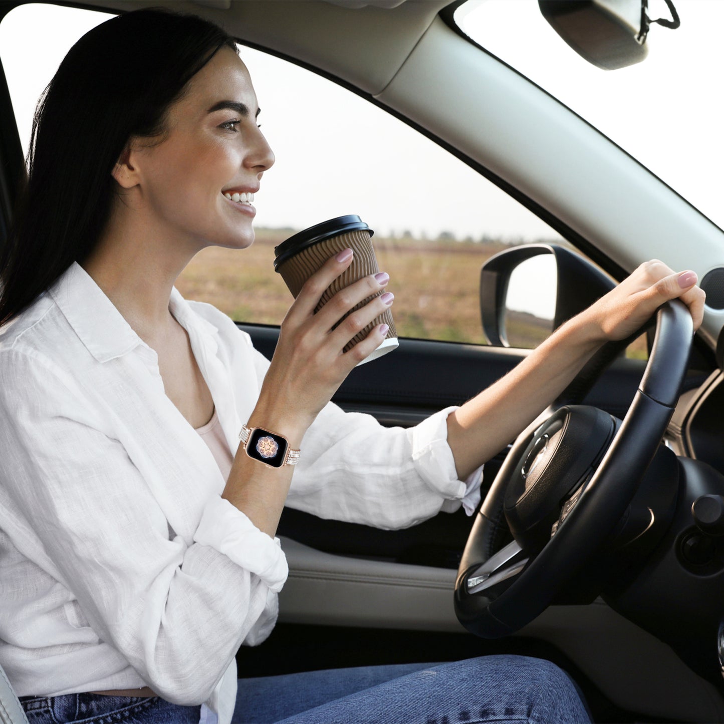 Silver Apple Watch Bands for Women Compatible with Apple Watch Series 1-10 (38/40-42/44-46/49mm)