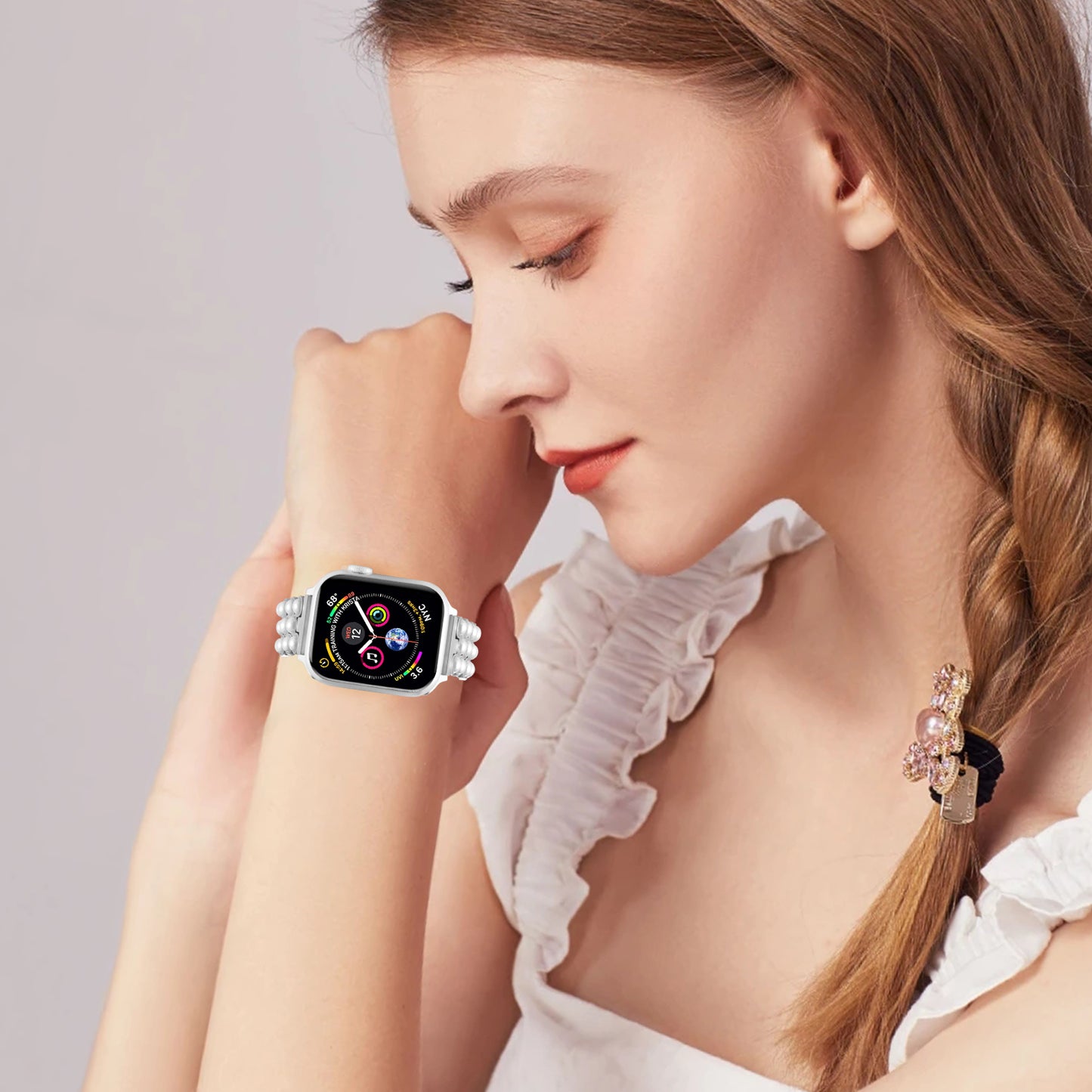 Pearl Watch Band Compatible with Apple Watch Series 1-10 (38/40-42/44-46/49mm)