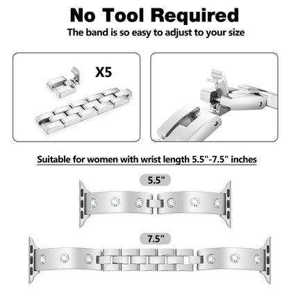 Fancy Dress Diamond Watch Band With Apple Watch  (38/40-42/44-46/49mm)