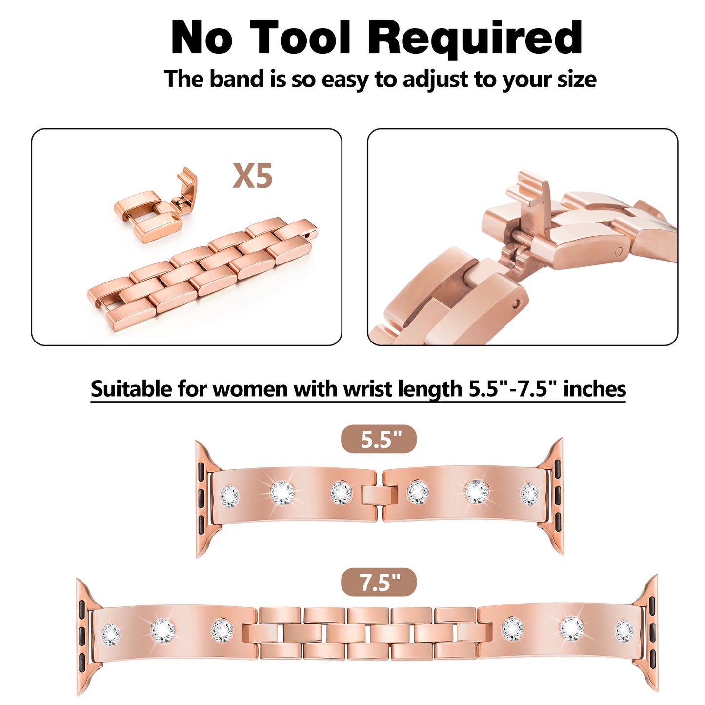 Fancy Dress Diamond Watch Band With Apple Watch  (38/40-42/44-46/49mm)