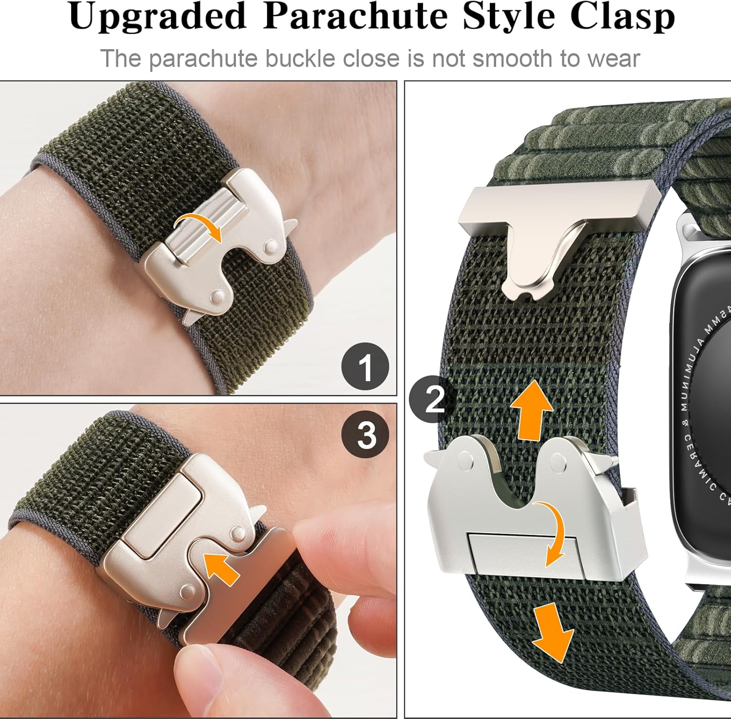 Nylon Woven Watch Band for Men Compatible with Apple Watch Ultra/Ultra 2 Band 49mm 46mm 45mm 44mm 42mm 41mm 40mm 38mm Men Women, Parachute Buckle Fabric Adjustable Sport Solo Loop Watch Strap for iWatch Bands Series 10/9/8/7/6/5/4/3/2/1/SE