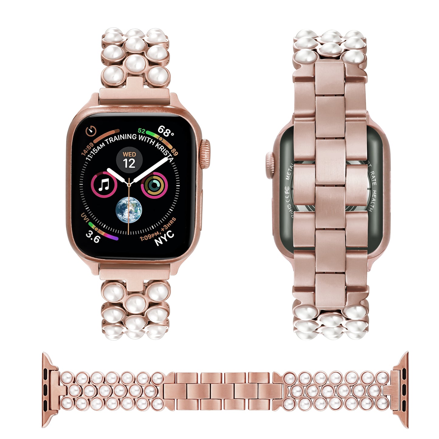 Pearl Watch Band Compatible with Apple Watch Series 1-10 (38/40-42/44-46/49mm)