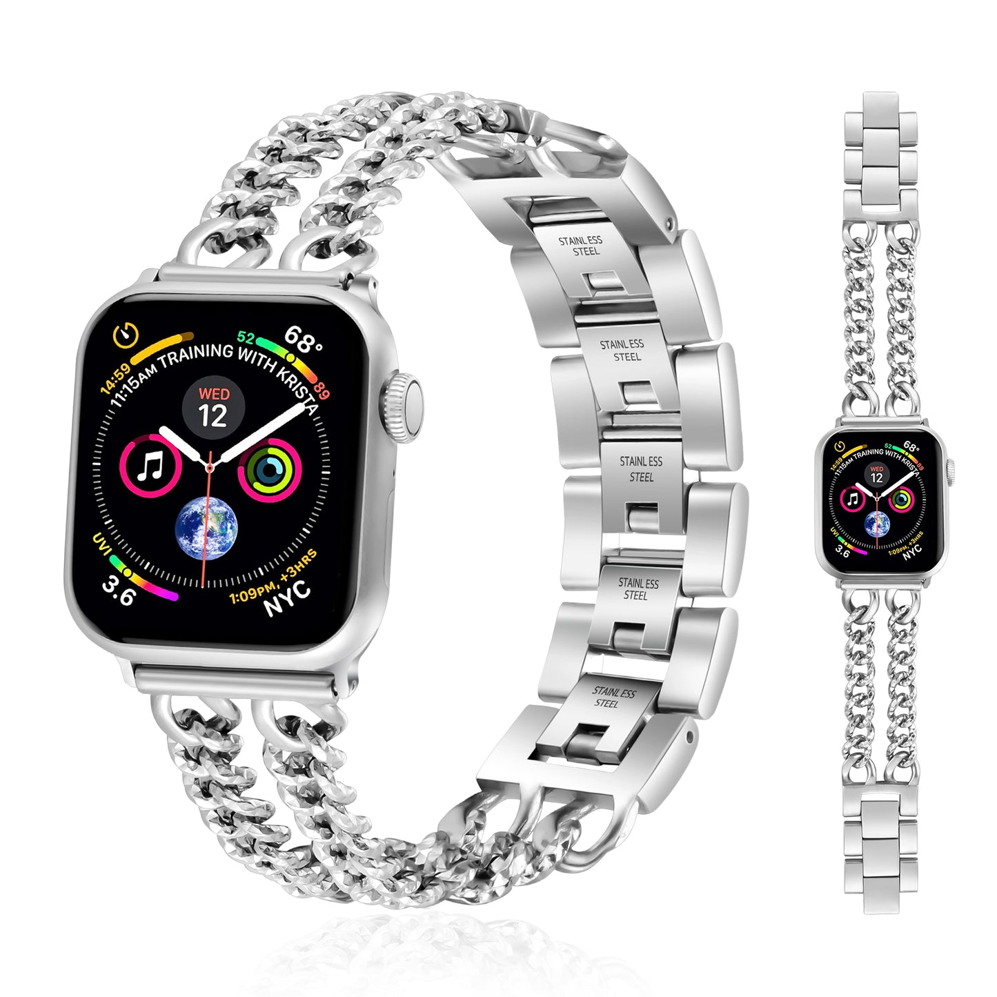 Stainless Steel Watch Band Compatible with Apple Watch Band (38/40-42/44-46/49mm)