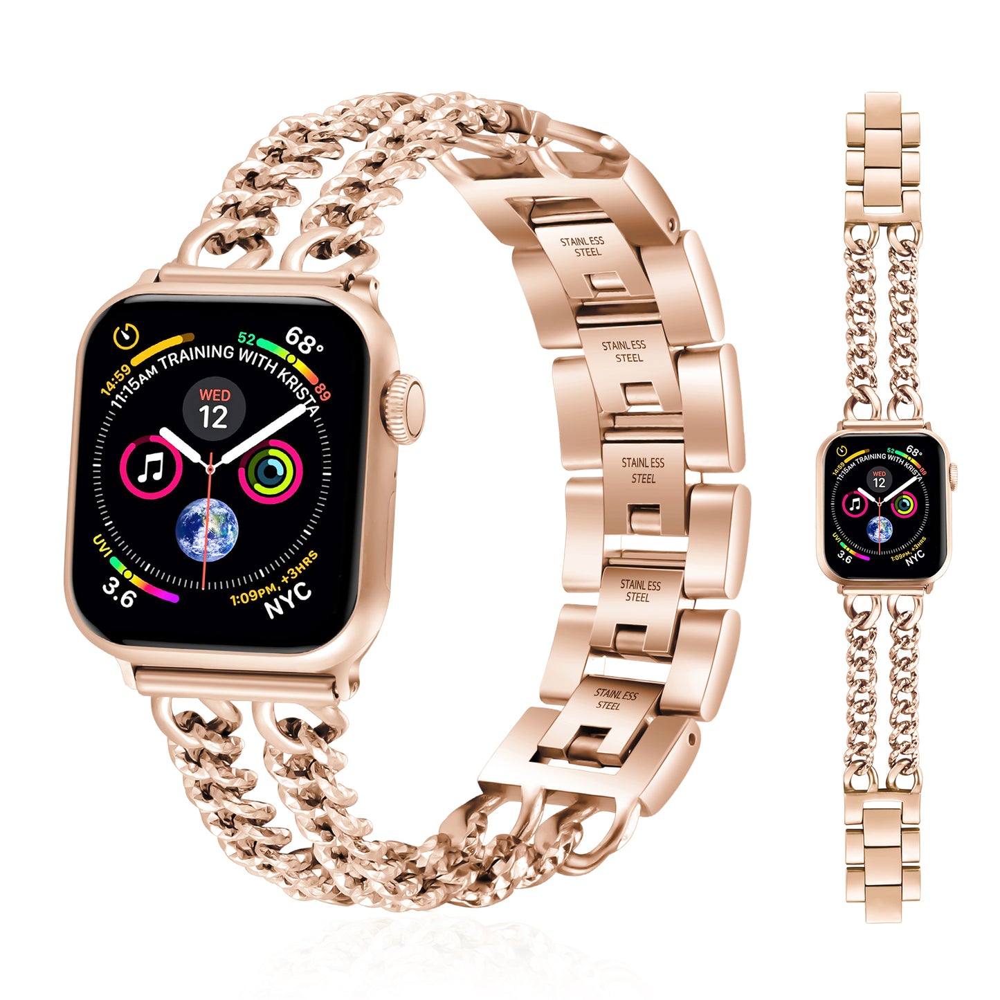 Stainless Steel Watch Band Compatible with Apple Watch Band (38/40-42/44-46/49mm)