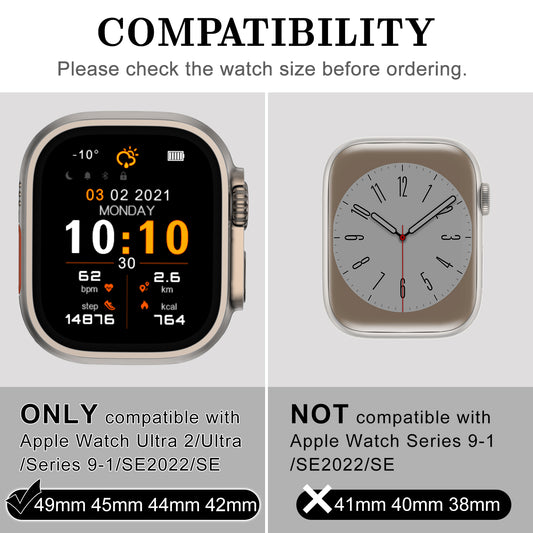 Sport Rugged Straps Compatible with Apple Watch Series 1-9 SE Ultra 2 (38/40-42/44-46/49mm)