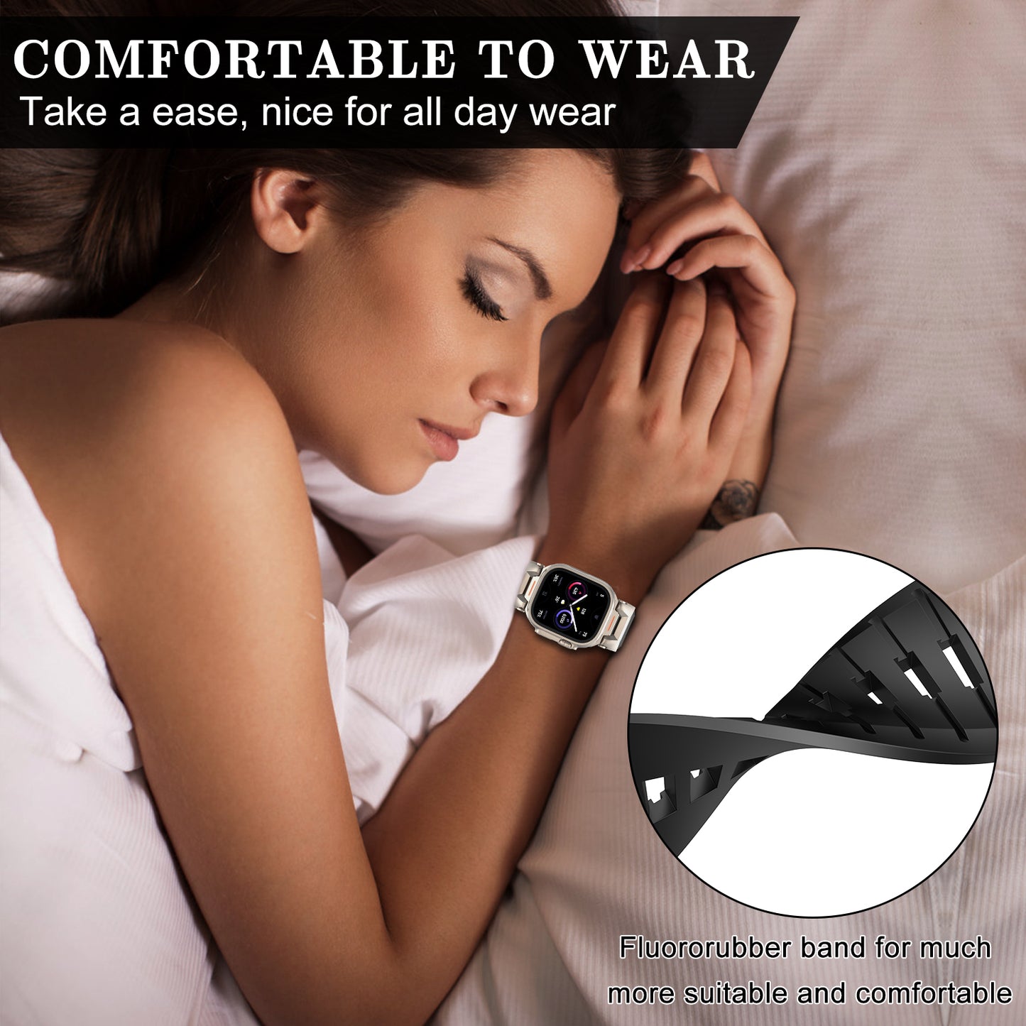 Sport Rugged Straps Compatible with Apple Watch Series 1-9 SE Ultra 2 (38/40-42/44-46/49mm)