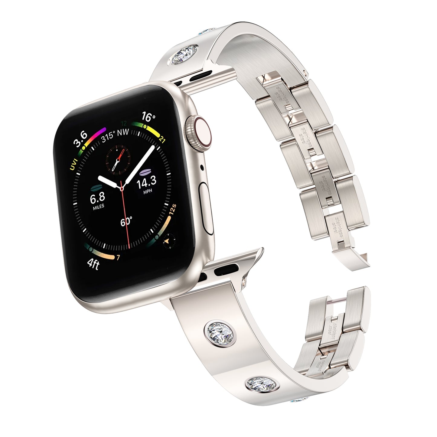 Fancy Dress Diamond Watch Band With Apple Watch  (38/40-42/44-46/49mm)