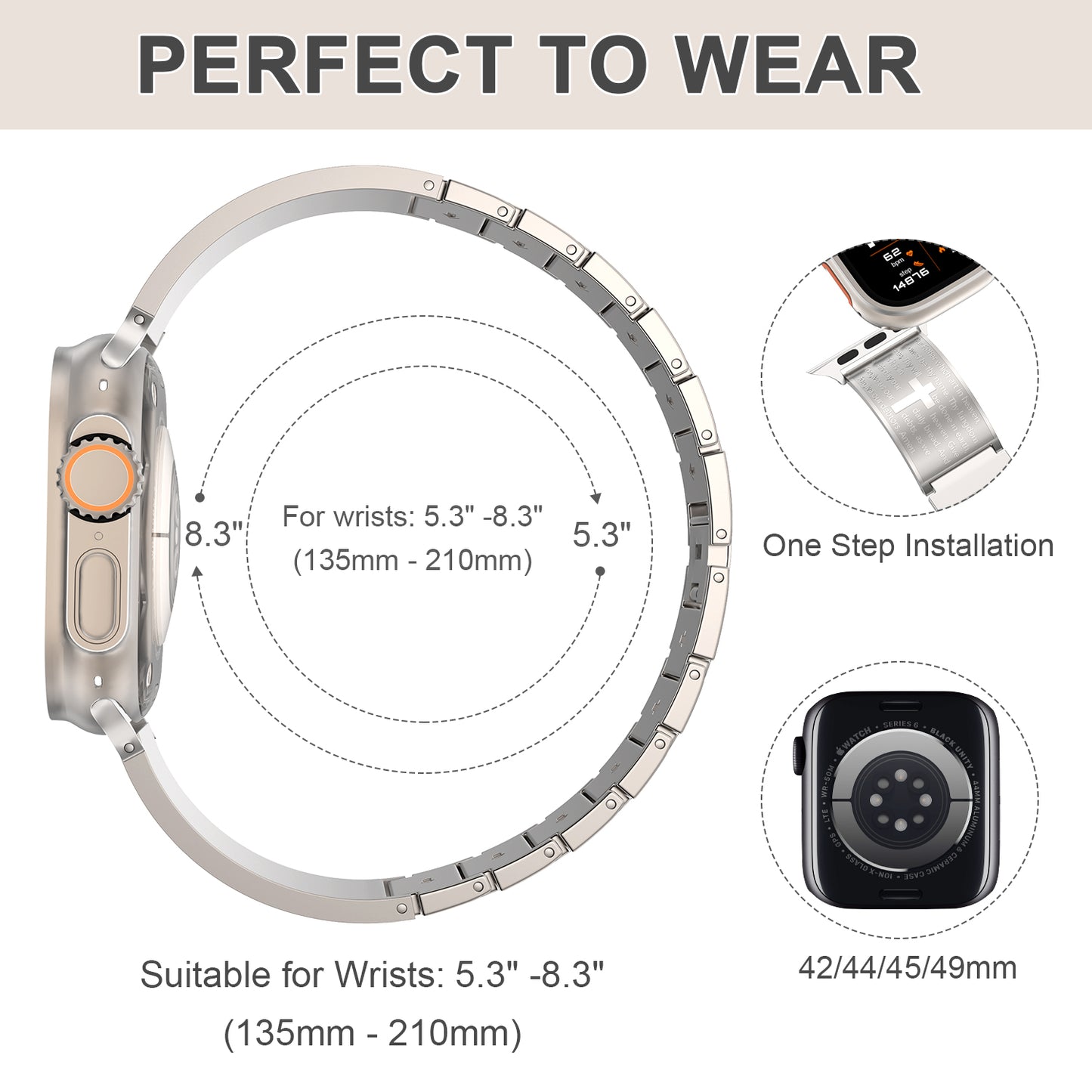 Titanium Watch Band Compatible With Apple Watch Series 1-10 Ultra (42-44-45-46-49mmmm)