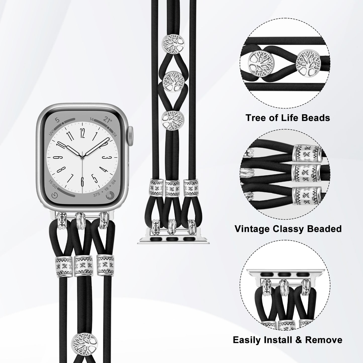 Stretchy Watch Band Compatible with Apple Watch Series 1-10 (38/40-42/44-46/49mm)