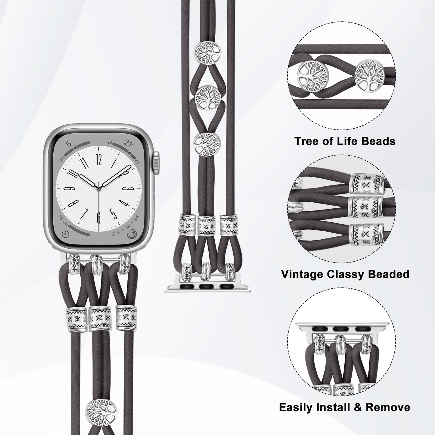 Stretchy Watch Band Compatible with Apple Watch Series 1-10 (38/40-42/44-46/49mm)