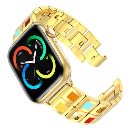 Skimemry Color Stone Stainless Steel Watch Bands Bracelet for Iwatch for iWatch Series 1-10 (38/40-42/44-46/49mm)