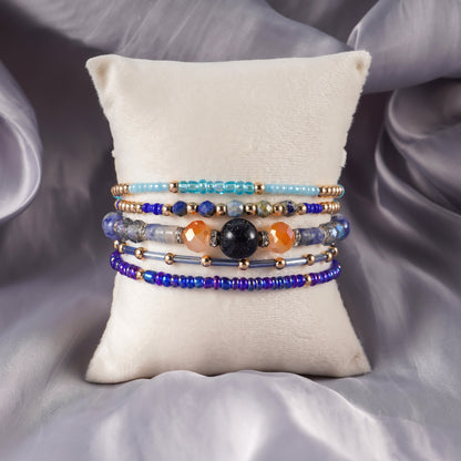 Beaded Stone Apple Watch Band - Women’s Dressy Strap for iWatch Series 1-10/Ultra/Ultra 2/ SE (38/40-46/49mm)