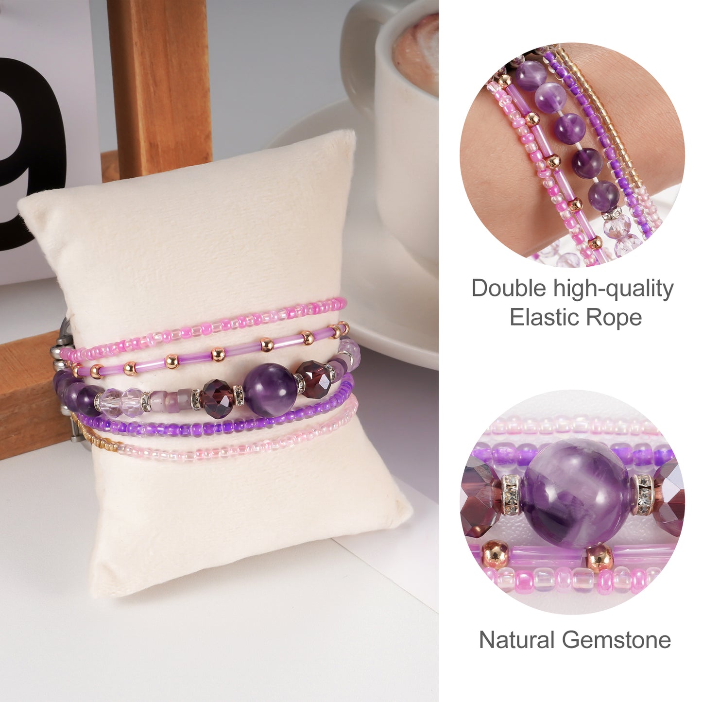 Beaded Stone Watch Band for Women Compatible with Apple Watch 38mm 40mm 41mm 42mm 44mm 45mm 46mm 49mm Dressy Cute Watch Strap for Apple Watch Ultra 2/Ultra Series 10/9/8/7/6/5/4/3/2/1 SE
