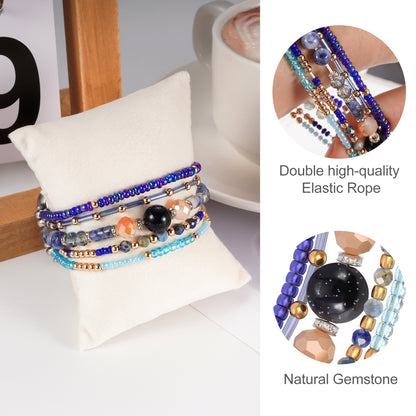 Beaded Stone Apple Watch Band - Women’s Dressy Strap for iWatch Series 1-10/Ultra/Ultra 2/ SE (38/40-46/49mm)