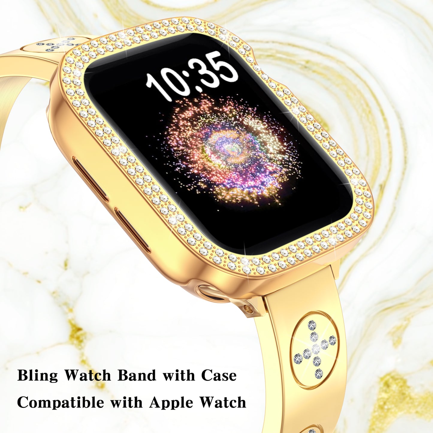 Watch Band and Case Compatible With Apple Watch Series 1-10 (38/40-42/44-46/49mm)