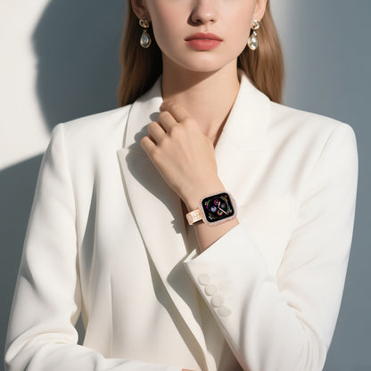 Gold Diamond Stainless Steel Apple Watch Bands for iWatch Series 4-10/SE (40-46mm)