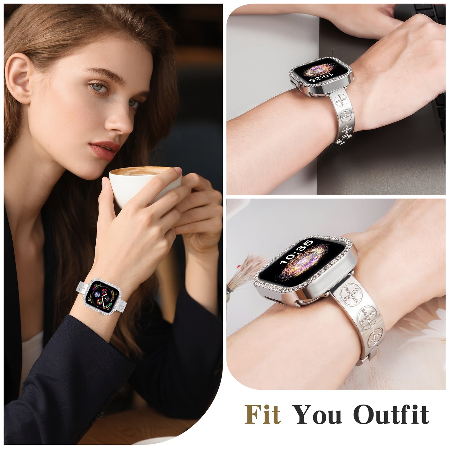 Watch Band and Case Compatible With Apple Watch Series 1-10 (38/40-42/44-46/49mm)