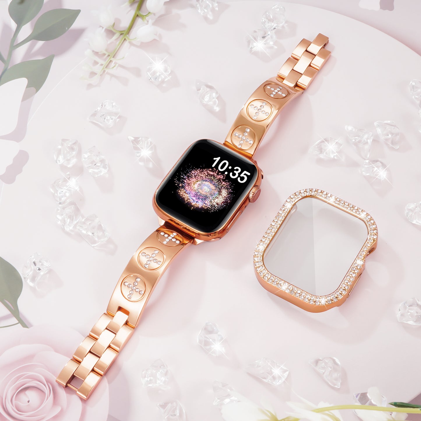 Watch Band and Case Compatible With Apple Watch Series 1-10 (38/40-42/44-46/49mm)