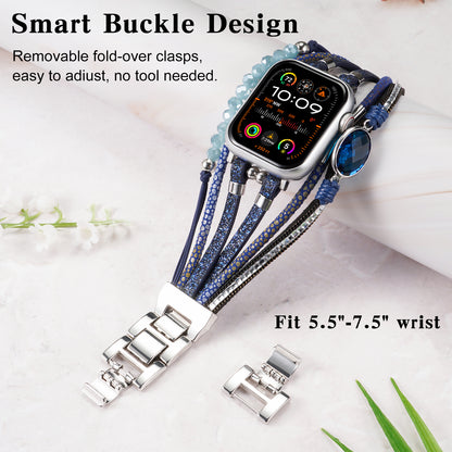 Skimemry Boho Multilayer Wrap Strap Apple Watch Bands for iWatch Series 1-10/SE (38/40-42/44-46/49mm)