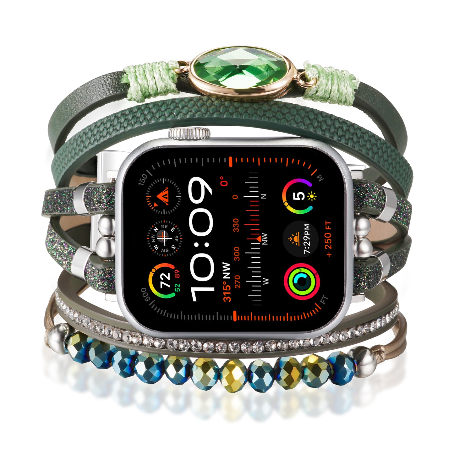 SKIMEMRY Boho Watch Band for Apple Watch Compatible with Apple Watch 38mm 40mm 41mm 42mm 44mm 45mm 46mm, Multilayer Wrap Strap Bracelet for iWatch Series 10 9 8 7 6 5 4 3 2 1 SE