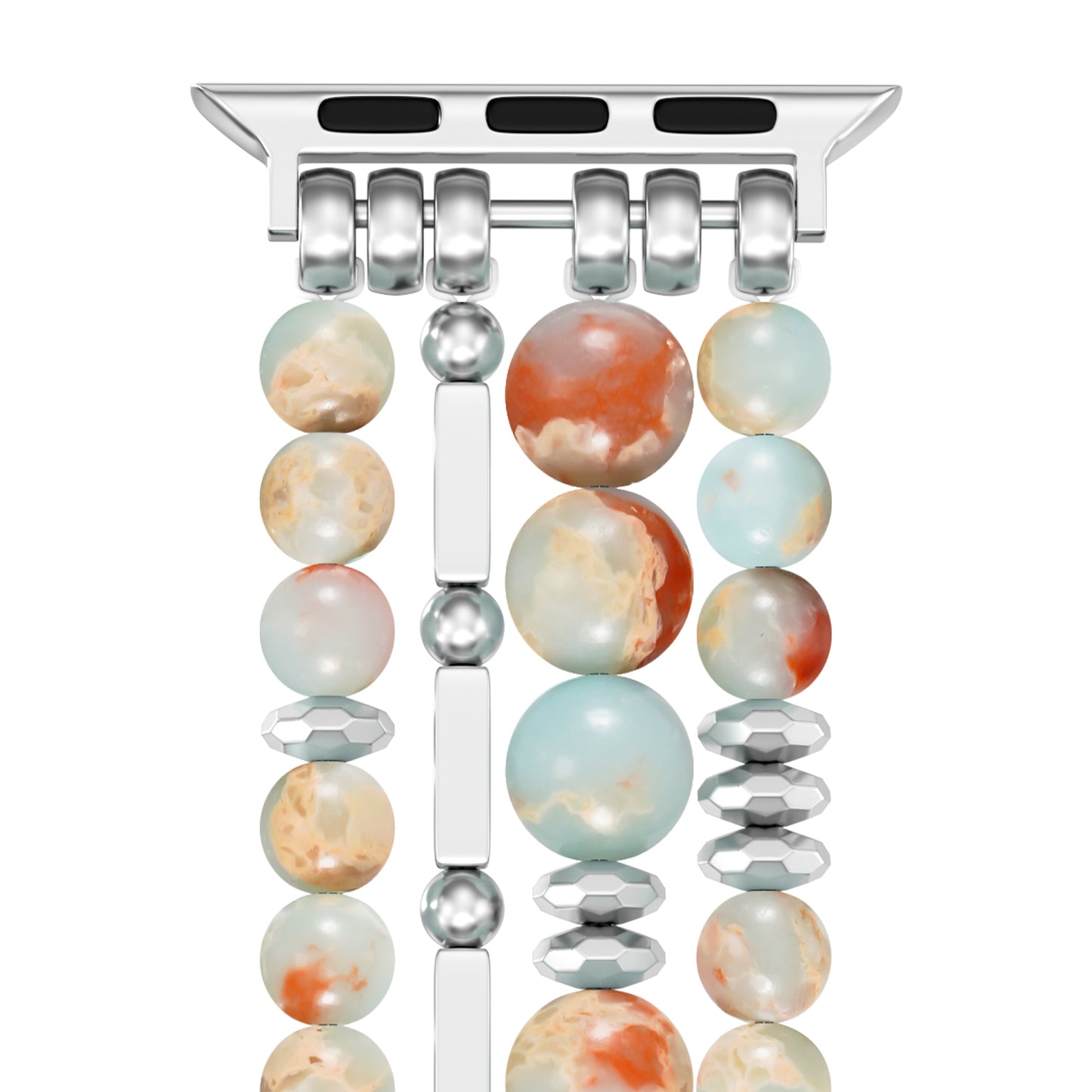 Skimemry Natural Stone Beaded Watch Band for Women Compatible with Apple Watch 38mm 40mm 41mm 42mm 44mm 45mm 46mm 49mm Dressy Cute Watch Strap for Apple Watch Ultra 2/Ultra Series 10/9/8/7/6/5/4/3/2/1 SE