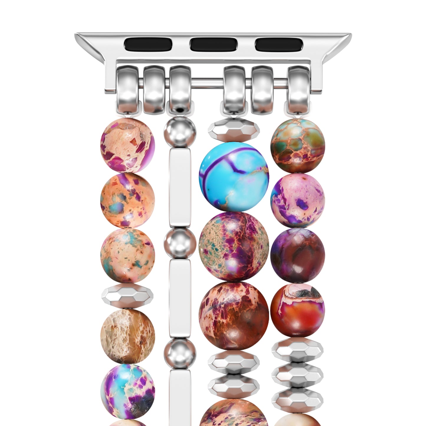 Skimemry Natural Stone Beaded Watch Band for Women Compatible with Apple Watch 38mm 40mm 41mm 42mm 44mm 45mm 46mm 49mm Dressy Cute Watch Strap for Apple Watch Ultra 2/Ultra Series 10/9/8/7/6/5/4/3/2/1 SE